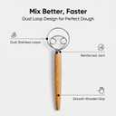 3 x Danish Dough Whisk for Bread Baking - Stainless Steel Sourdough Whisk with Ergonomic Wooden Handle - Ideal for Mixing Sourdough, Pizza, Pastry Dough & Batter