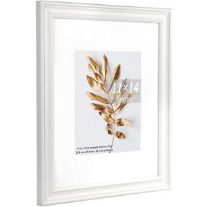 11x14 Picture Frames White,Display Photos 8x10 with Mat or 11x14 Without Inside,Horizontal and Vertical Display for Wall 1Pack