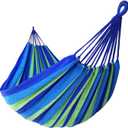 Double Hammock 2 Person Extra Large 220x160cm Total Length 330cm Load 500lb Canvas Cotton Hammock for Patio Porch Garden Backyard Lounging Outdoor and Indoor with Removable Spreader bar