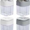 4 Pack 4 in 1 Salt and Pepper Shaker Travel Spice Container Camping Seasoning Shaker RV Condiment Jars with Lid Camping Spice Kit for Home Restaurant Travel RV Cooking BBQ