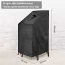 Stacking Chair Cover, 420D Patio Chair Cover, Outdoor Patio Furniture Covers for Stacked Chairs, Outdoor Lawn Dining Chair Covers 1 Pack (28" W x 28" D x 49" H) (Black)