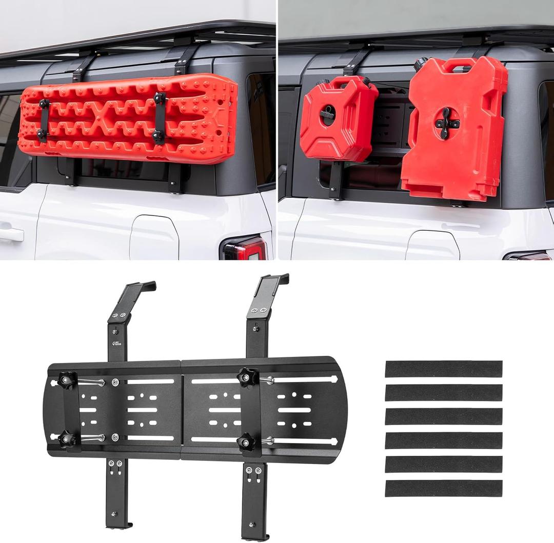 JOYTUTUS Rear Window Storage Molle Panel Kit for Bronco 4-Door 2021-2026 | No-Drill Cargo Rack for Recovery Traction Boards Gas Can Shovel Mount | Heavy-Duty Scratch-Resistant Design