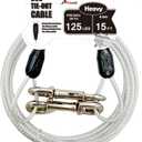 Petest 15ft Reflective Tie-Out Cable for Heavy Dogs Up to 125 Pounds (Black & Silver)