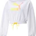 PUMA Women's Summer Squeeze Cropped Hoodie, White, X-Small