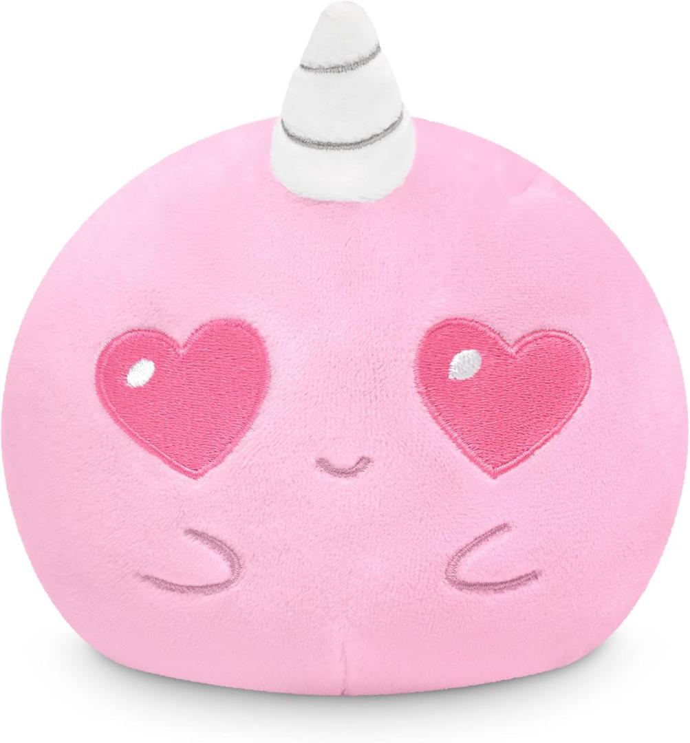 TeeTurtle 4" Reversible Narwhal Plushie - Cute Kawaii Blue and Purple - Soft Stuffed Animal (Blue and Purple Narwhal)