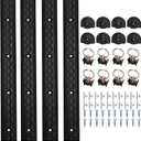 Upgraded 4ft 4pcs Heavy Duty Aluminum L-Track Rail, 48" Aluminum L-Track Tie Down System, Include (8) O-Ring, (8) Black End Caps and Mounting Screws, Suitable for Secure Motorcycles,Small Tractors etc