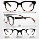 6 Pack Fashion Reading Glasses for Women Men Blue Light Blocking Oversized Square Readers with Spring Hinge, +2.0