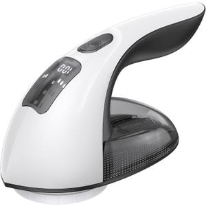 Rechargeable Fabric Shaver and Lint Remover, 3-Speed Adjustable Sweater Shaver with 6-Leaf Replaceable Stainless Steel Blades, 2.6Inch Large Mesh, Removable Bin for Clothes Fuzz, Lint, Pills, Bobbles (Black)