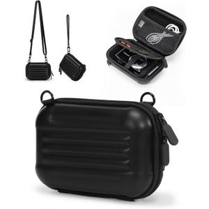 Cwatcun Carrying & Protective Case for Digital Camera with 2 Carrying Ways, Hardshell Lightweight Small Camera Sling Case Compatible with KODAK PIXPRO/Canon PowerShot/Sony DSCW800 DSCW830