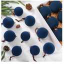 15 Pcs Velvet Christmas Balls Bulk 3.15, 2.76, 2.36 Inch, Flocked Xmas Tree Ball Ornaments Plastic Velvet Christmas Ornaments Xmas Tree Hanging Decoration(Navy Blue)