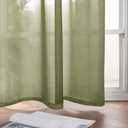 MIULEE Solid Color Sheer Curtains 84 Inches Long 2 Panels Set - Elegant Lightweight Grommet Light Filtering Window Voile Panels/Drapes/Treatment for Bedroom Living Room W42 x L84 Inch, Olive Green