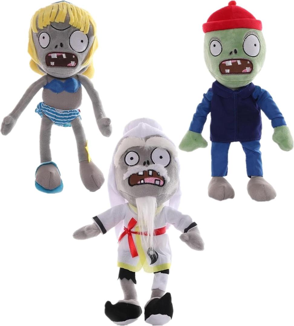 JHESAO 3PCS Plants and Zombies Plush Toys Normal Zombies PVZ Plushies 1 2 Stuffed Soft Doll Zombies New