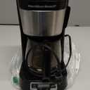Hamilton Beach 5 Cup Drip Coffee Maker with Easy FrontFill Basket, Compact Design, Programmable Clock, Glass Carafe, Auto Pause and Pour, Black & Stainless Steel (46111)