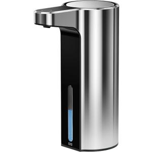 EKO Aroma 9 fl oz Automatic Liquid Soap Dispenser, Rechargeable & Water-Resistant for Kitchen and Bathroom with Adjustable Soap Dispensing Volume Control (Chrome Metallic)