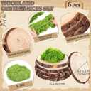 Nuanchu 7 Pack Wood Table Centerpieces with Rustic Wood Slices and Artificial Fake Green Moss for Wooden Fairy Wedding Woodland Table Decor Ideal DIY Crafts (4. 7-5. 5'')