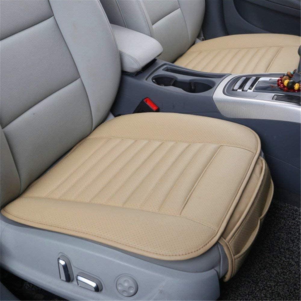 Big Ant Car Seat Pads, Front Car Seat Cover Waterproof Car Seat Cushion with PU Leather Breathable Seat Protector Anti Sweat Stain & UV-Ray Four Season Use, Universal for Most Cars (2 Pack-Beige)