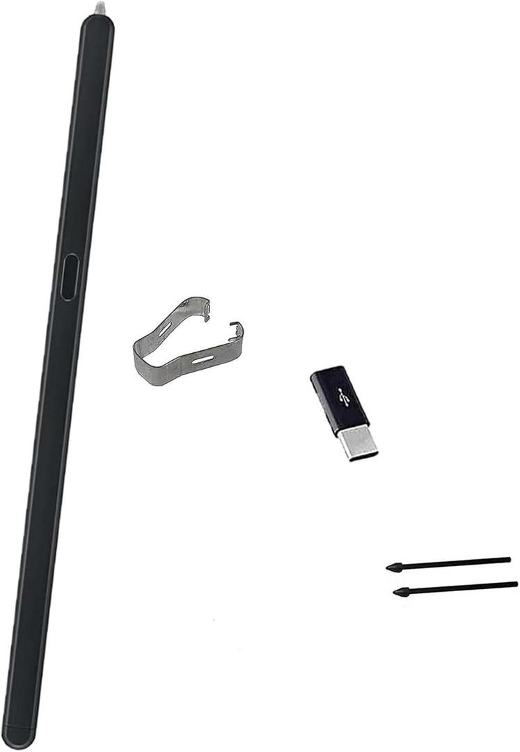 Galaxy Z Fold 6/5 S Pen Fold Edition Z Fold 5 Slim S Pen for Samsung Galaxy Z fold 6 S Pen Fold 5 (EJ-PF946BBEGUS) Stylus Pen Replacement with Tips/Nibs + Type-C Convertor(Black)