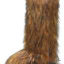 YXCFEWD Faux Fur Boots for Women Winter Knee High Furry Boots Fuzzy Fluffy for Girls Flat Snow Long Boots