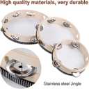 3 Pack Tambourine for Adults Hand Held Wood Single Row Tambourine Metal Jingles Musical Educational Instrument Rhythm Percussion for KTV, Party, Church (4 Inch+6 Inch+8 Inch)