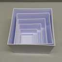 Yosoo 6PCS Cube Display Stands Boxes, Multifunctional Stackable Cake Stand for Dessert Statues,Square, 5 Sided, Nesting Boxes,Showcase,Storage Box (White)