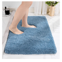 Small Bathroom Rug 17x24 Non Slip Blue Fluffy Bath Mat for Bathroom Floor Washable Plush Luxury Bath Rug for Tub Soft Shaggy Absorbent Shower Mat