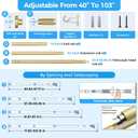 41-100 Inch Heavy Duty Gold Tension Curtain Rod - No Drilling, Adjustable, Rust-Proof for Outdoor, Living Room, Bathroom