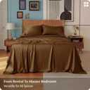 Bedsure Queen Sheet Set, Rayon Derived from Bamboo, Cooling Sheets, PureWoven, Breathable & Soft, Deep Pocket Up to 16 Inches, Hotel Luxury Silky Bedding for Hot Sleepers, Brown