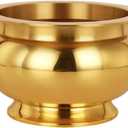 HOMSFOU Buddhist Incense Burner, Copper Treasure Basin Fengshui Incense Cone Stick Holder Buddha Offering Bowl Chinese Incense Burner Offering Basin for Buddha Buddhist Meditation Decor