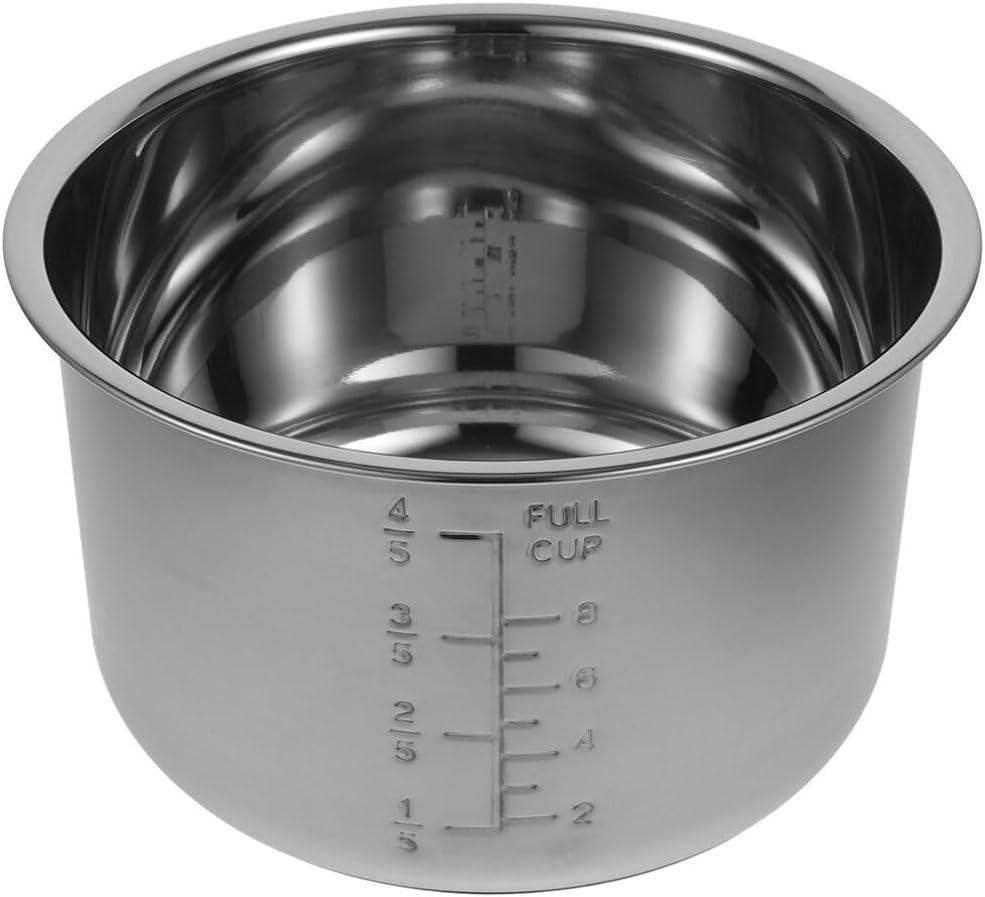 MAGICLULU Stainless Steel Inner Pot Replacement 4.2 Qt Rice Cooker Liner Non- Stick Rice Cooker Inner Tank Cooking Pot Accessory 8.65 x 5.07 Inch