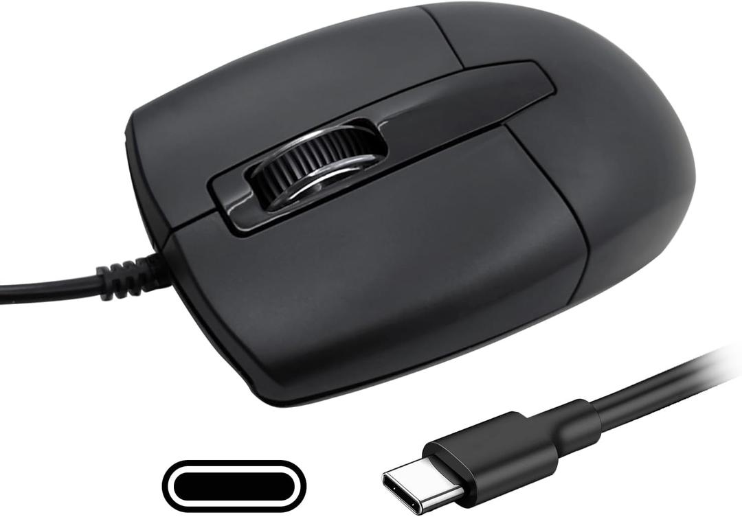 USB C Wired Mouse, Type C Optical Mouse, Portable Silent Comfortable, for Laptop, Mac, MacBook, Android, PC