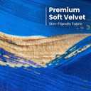 Blue and Gold Throw Pillow Cover 18x18, Soft Velvet Abstract Art Decorative Cushion Case, Modern Oil Painting Design for Sofa Couch Living Room (1 Pack, No Insert)
