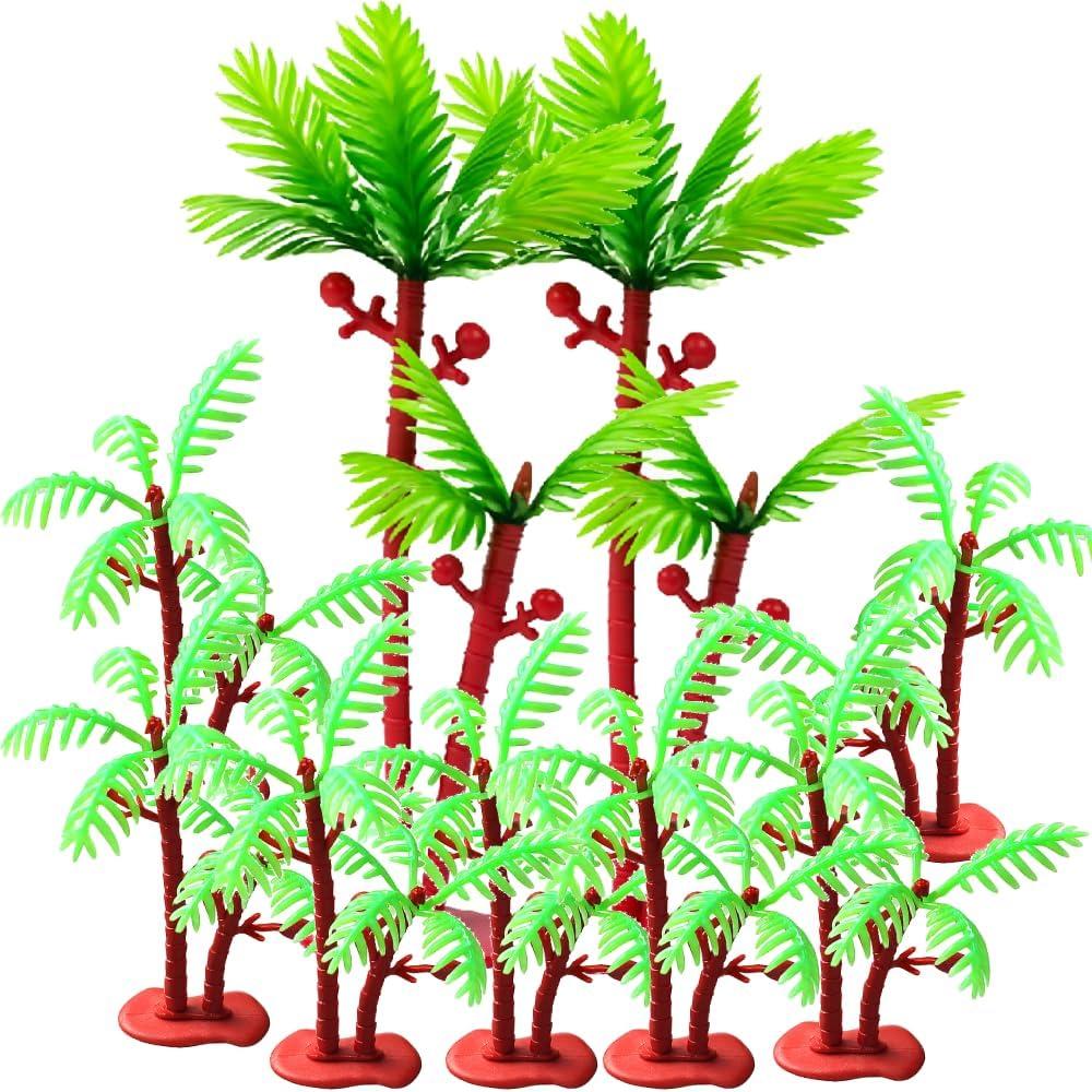 3 x 16pcs Palm Tree Decor,Palm Tree Cake Topper,Coconut Tree Cake Decoration,Palm Tree Party Decorations,Jungle Cake Decorations,Palm Trees Decorations,Hawaiian Cupcake Toppers,Beach Cake Decorations