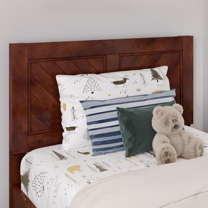 AFI, Canyon Twin Solid Wood Rustic Farmhouse Headboard, Walnut