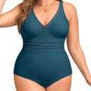 Daci Women Plus Size One Piece Swimsuits Sexy Hollow Out Bathing Suit V Neck Swimwear (20 Plus)