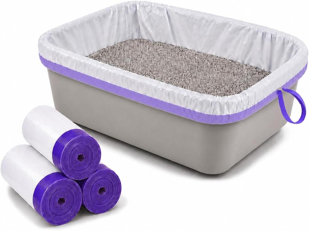 90 Count Jumbo Cat Litter Box Liners, 37 x 18 in, 3-Mil Thick Bags