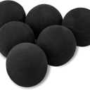 Skyflame Ceramic Fire Balls, Set of 6 Round Fire Stones Set for Indoor and Outdoor Fire Pits or Fireplaces Accessory, 5 Inch, Black