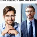 Bifocal No Line Progressive Multifocus Reading Glasses Men Multifocal Reader Blue Light Computer Metal Frame Eyeglass