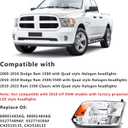 APSVE Headlight Assembly for 2009 2010 2011 2012 2013 2014 2015 2016 2017 2018 Dodge Ram 1500,10-18 Ram 2500 3500 Halogen Headlamp Dual Beam Model, Chrome Housing Amber Corner