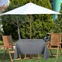 Outdoor Tablecloth Wrinkle-Free Stain Resistant Waterproof Polyester Fabric Table Cover with Zipper Umbrella Hole for Picnic/Party/Dinner/Patio Garden(6060inch Square,Zippered,Grey)