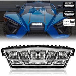 LED Headlight Assembly for Polaris Slingshot, Center Head Light Head Lamp Kit for 2020 2021 2022 2023 Polaris Slingshot S R SL SLR GT Accessories