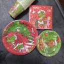 Christmas Plates Set: 100Pcs Xmas Party Decorations Christmas Party Plates and Napkin, Included 9 inch & 7 inch Plates Napkins Cups