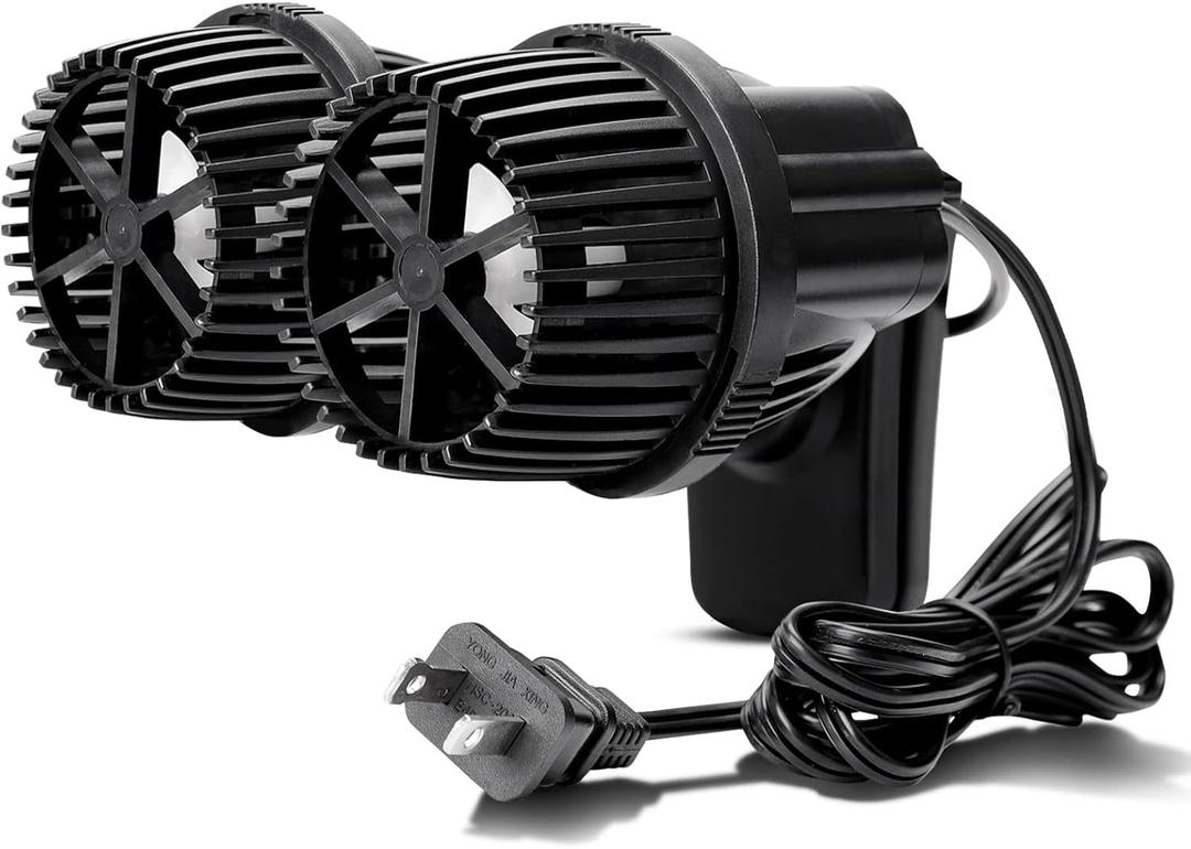 hygger 4200GPH Double Head Aquarium Circulation Pump, Quiet 12W Aquarium Wave Maker, with Strong Magnetic Suction Base, 360Adjustable Power Head, for 110~240 Gal Tank