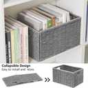 Vagusicc 2 Packs Large Wicker Storage Basket, Closet Storage Baskets Bins for Shelves, Decorative Collapsible Baskets for Organizing Clothes Toy Nursery Bathroom Organizers and Storage, Grey, Size: Large