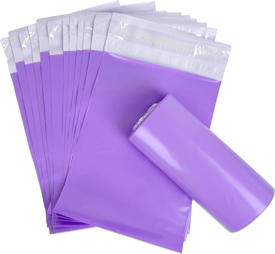 Disposable Sanitary Bags, 200 Pcs, Purple, Self-sealing, Odor-proof, Rectangular, Plastic, 10" x 6" Bags for Feminine Hygiene, Personal Waste, or Pet Waste