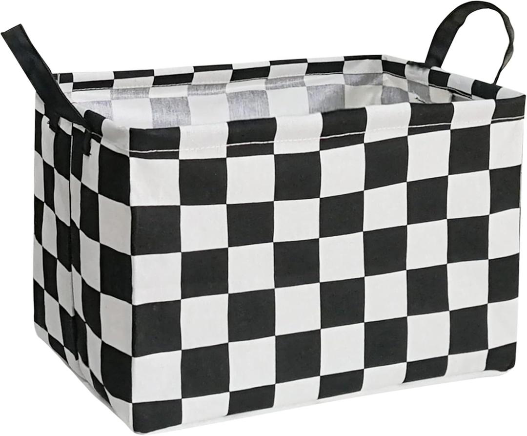 Rectangular Storage Basket Collapsible Organizer Bin Waterproof Toy Box for Organizing Home/Dorm/Kitchen/Pet/Office/Closet/Shelf/Gift Baskets (Racing Flag)