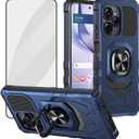 Ailiber for BLU View Speed Ultra 5G Kickstand Case, BLU View Speed Ultra Screen Protector, for Car Mount, Military Grade, Full Body Shockproof Military Grade Rugged Cell Phone Cover-Blue