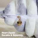 FUTEI Light Purple White Decorative Throw Pillow Covers 20x20 Inch Set of 2,Soft Tie Dye Faux Rabbit Fur Striped Texture Cushion Covers,Modern Home Decor for Couch Bed Living Room