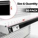 50 Pack Shelf Label Strips with Talker Grippers,Clear Back
Snap-in Design, Fits 1.25” H Price Tag, Plastic Material, Clear Front Label Holder, For Standard 48” Gondola Shelves