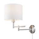 Globe Electric Anderson 1-Light Brushed Steel Plug-In or Hardwire Wall Sconce