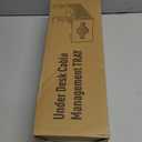 Under Desk Cable Management Tray No Drill, 13.38'' Metal Tray with Clamp for Wire Management, Litwaro Cord Organizer Home Office Damage to Standing Desk, White